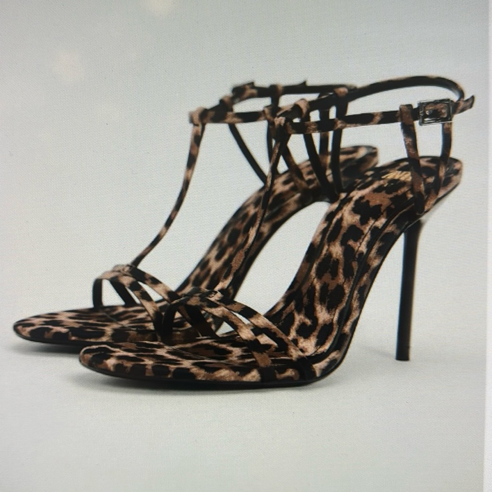 Zara animal print heeled sandals